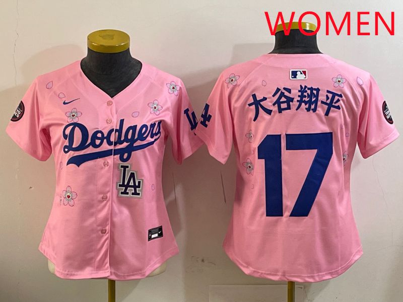Women Los Angeles Dodgers 17 Ohtani Pink Sakura Edition 2025 Nike MLB Jersey style 10